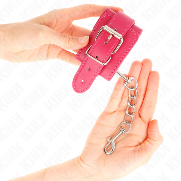 Kink - muÑequeras fucsia con detalles en fucsia ajustable 20-28 cm x 5.5 cm