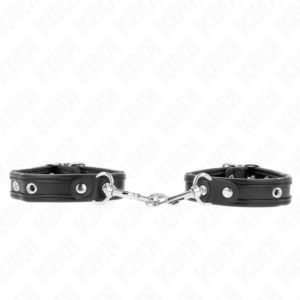 Kink - muÑequeras mini negro con tachuelas ajustable 16-22 cm x 2 cm