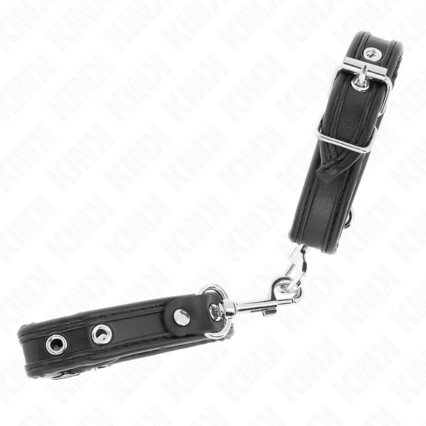 Kink - muÑequeras mini negro con tachuelas ajustable 16-22 cm x 2 cm