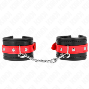 Kink - muÑequeras negro con correa rojo ajustable 17-28 cm x 6 cm