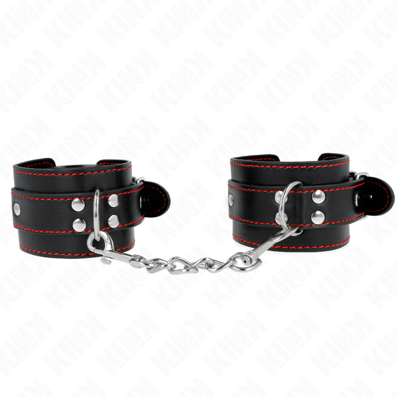 Kink - muÑequeras negro con detalles en rojo ajustable 20-28 cm x 5.5 cm