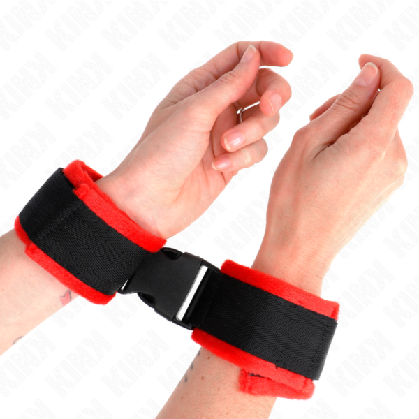 Kink - muÑequeras nylon rojo-negro modelo 1 ajustable 25-35 cm x 6 cm