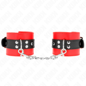 Kink - muÑequeras rojo con correa negro ajustable 17-28 cm x 6 cm