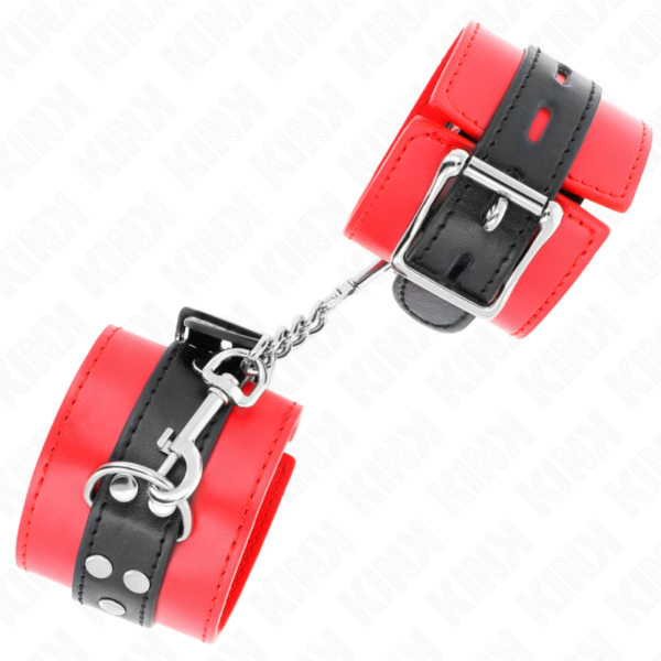Kink - muÑequeras rojo con correa negro ajustable 17-28 cm x 6 cm