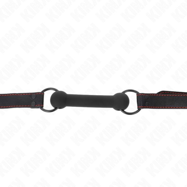 Kink - mordaza forma de hueso con correa polipiel negro ajustable 41-57 cm