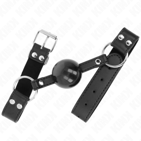 Kink - mordaza de bola 4 cm suave y sÓlida con correa de polipiel 62 x 2.5 cm ajustable 42-58 cm