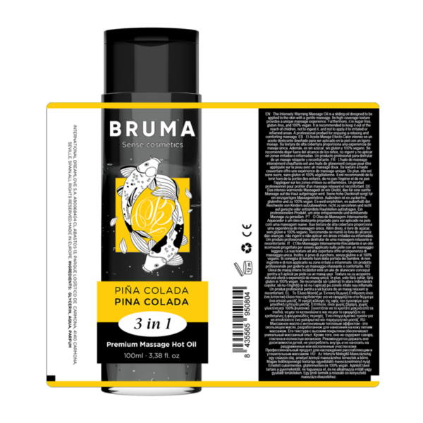 Bruma - aceite de masaje premium efecto calor sabor piÑa colada 3 en 1 - 100 ml