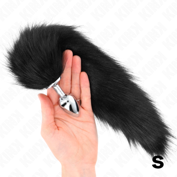 Kink - plug anal talla s 7 x 3 cm con cola sintÉtica 40 cm negro