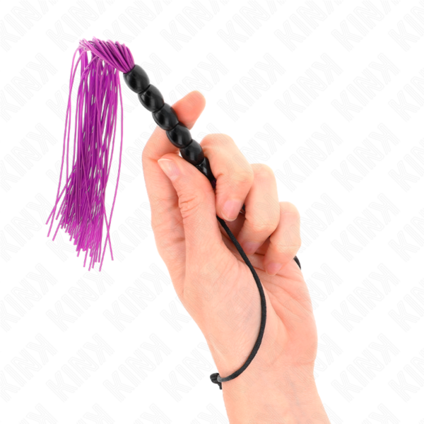 Kink - mini lÁtigo de silicona con agarre 6 bolas morado 26 cm