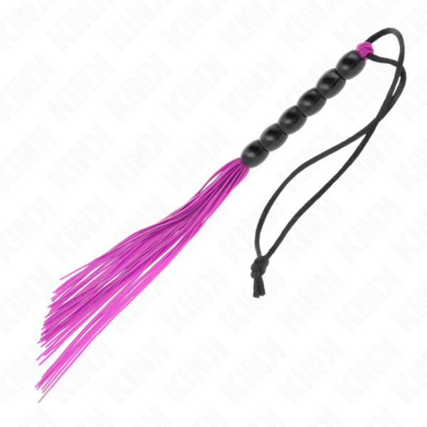 Kink - mini lÁtigo de silicona con agarre 6 bolas morado 26 cm