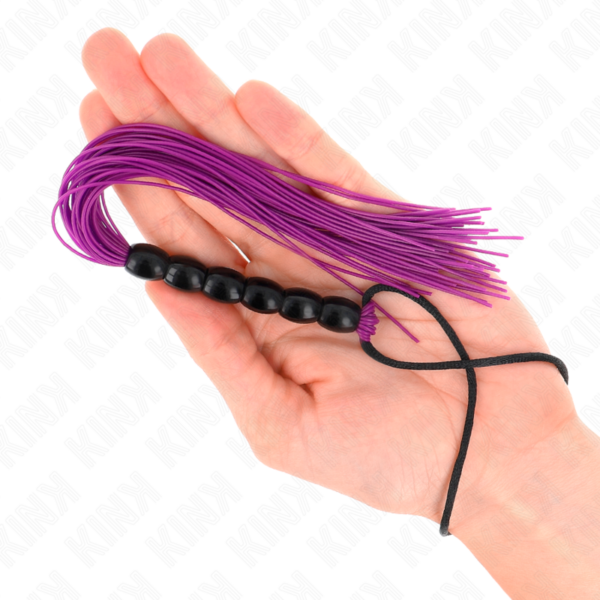 Kink - mini lÁtigo de silicona con agarre 6 bolas morado 26 cm