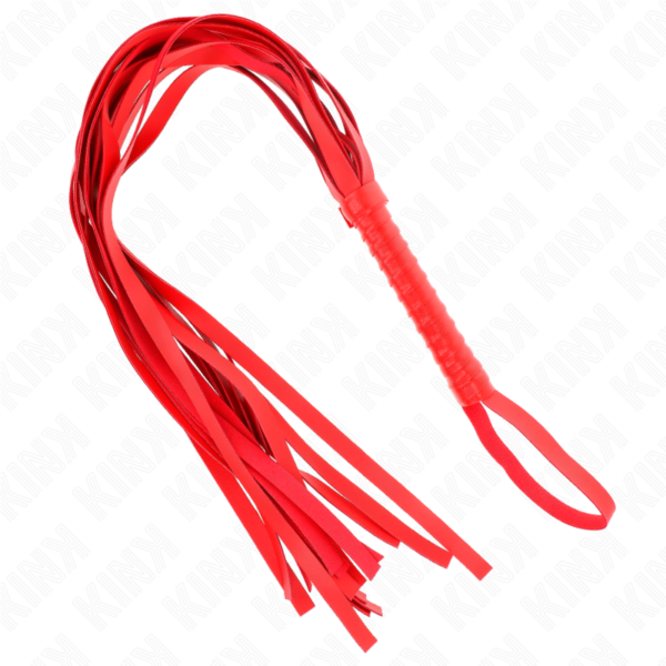 Kink - lÁtigo de cola larga y mango corto rojo 70 cm