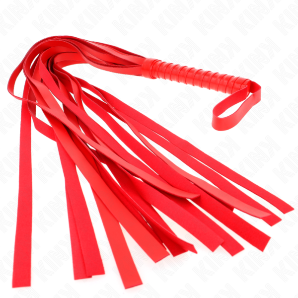 Kink - lÁtigo de cola larga y mango corto rojo 70 cm
