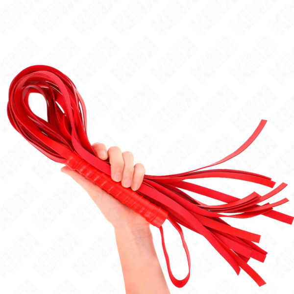 Kink - lÁtigo de cola larga y mango corto rojo 70 cm