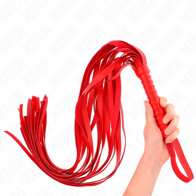 Kink - lÁtigo de cola larga y mango corto rojo 70 cm