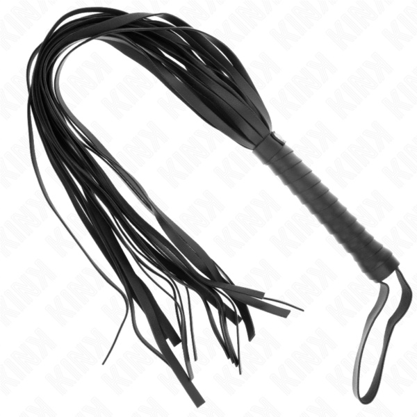 Kink - lÁtigo de cola larga y mango corto negro 70 cm