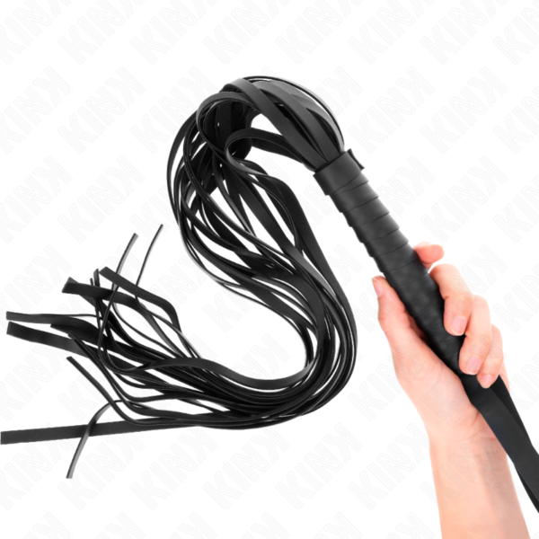 Kink - lÁtigo de cola larga y mango corto negro 70 cm
