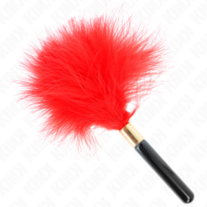 Kink - plumas para cosquillas metal dorado rojo 18 cm