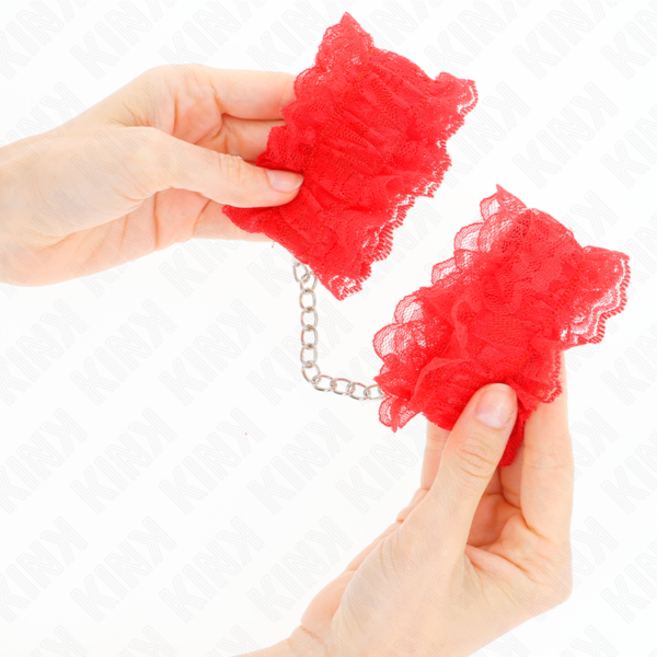 Kink - muÑequeras elÁsticas de encaje rojo