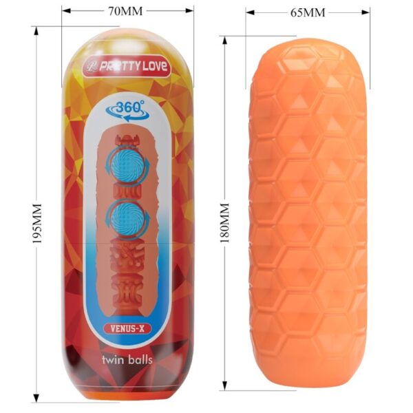 Pretty love - twin balls masturbador masculino naranja