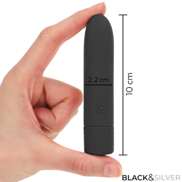 Black & silver - geri bala vibradora recargable por usb 8 vibraciones negro 10 x 2.2 cm