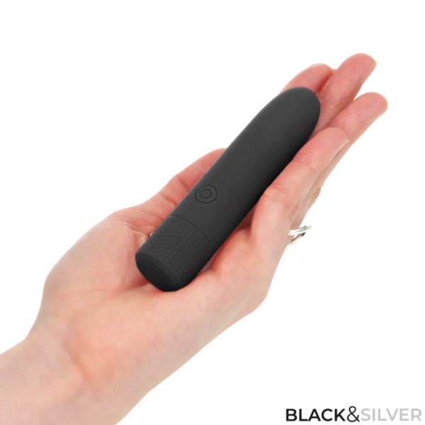 Black & silver - geri bala vibradora recargable por usb 8 vibraciones negro 10 x 2.2 cm