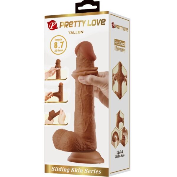 Pretty love - tallen dildo realÍstico 22 cm mulato