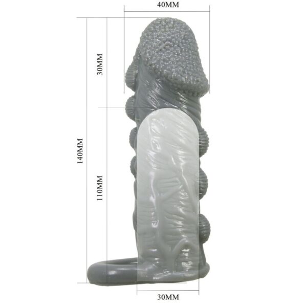 Pretty love - funda realÍstica alargadora y retardante para pene gris