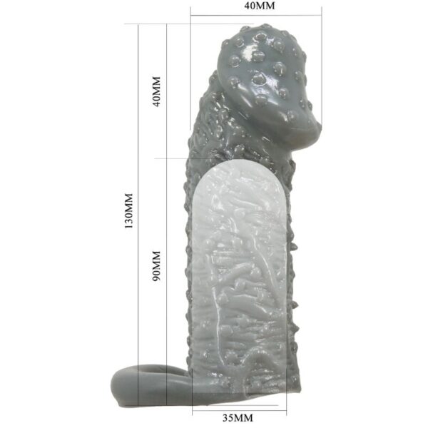 Pretty love - funda realÍstica alargadora y retardante para pene modelo 2 gris