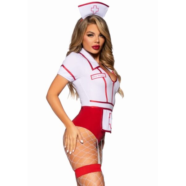 Leg avenue - disfraz enfermera sexy rojo/blanco s