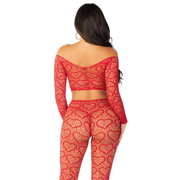 Leg avenue - crop top + medias rojo talla Única