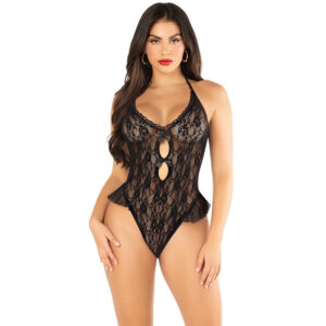Leg avenue - body con lazos y volantes negro talla Única