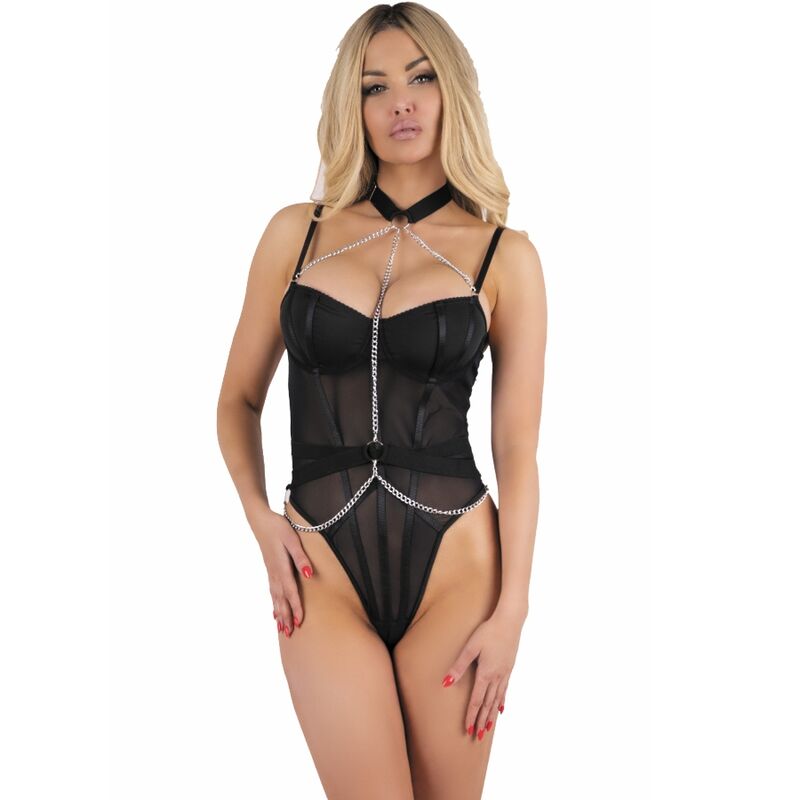 Livco corsetti fashion - rubika lc xg079 body con gargantilla negro m