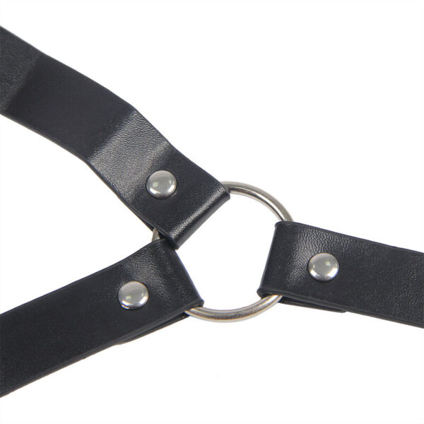 Subblime - 953720 pinzas para el pecho con correa de cuero bondage negro talla Única