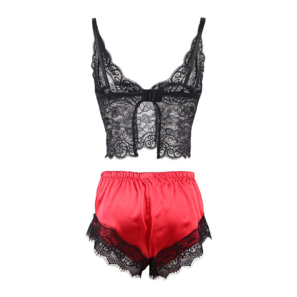 Subblime - 953966 pijama sexy saten y  encaje negro/rojo l/xl