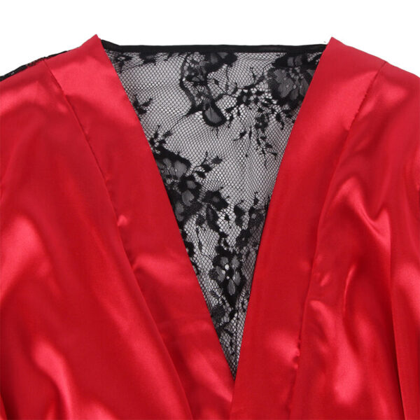 Subblime - 954024 camison de encaje espalda transparente + tanga rojo/negro l/xl