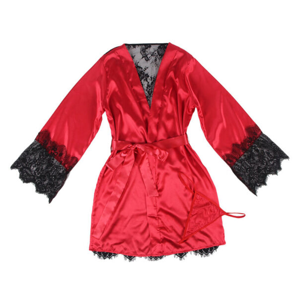 Subblime - 954024 camison de encaje espalda transparente + tanga rojo/negro l/xl