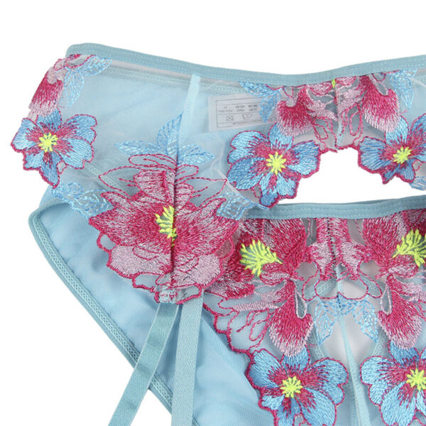 Subblime - 954109 sujetador + panties con liguero diseÑo floral azul s/m