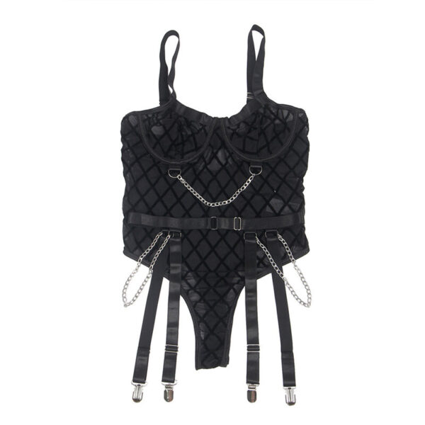 Subblime - 954260 body con cadenas + ligueros negro s/m