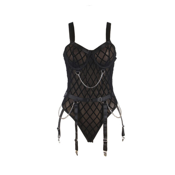 Subblime - 954277 body con cadenas + ligueros negro l/xl