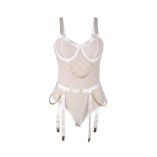 Subblime - 954284 body con cadenas + ligueros blanco s/m