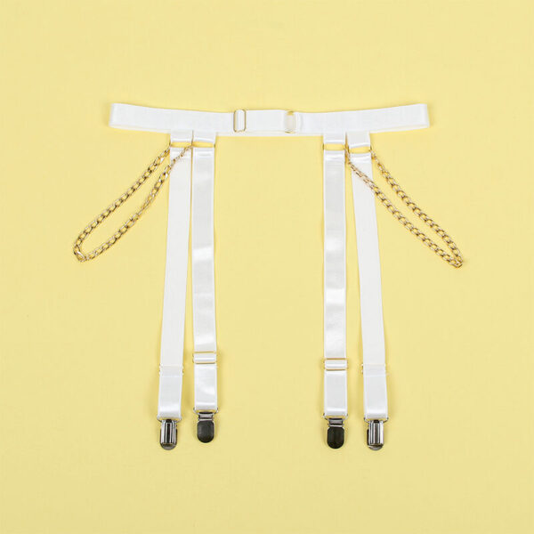 Subblime - 954284 body con cadenas + ligueros blanco s/m