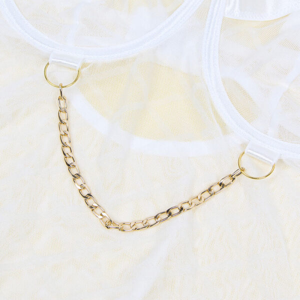 Subblime - 954291 body con cadenas + ligueros blanco l/xl