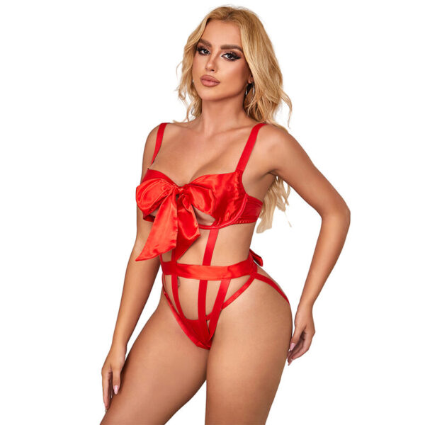 Subblime - 954475 body sexy calado con lazo rojo l/xl