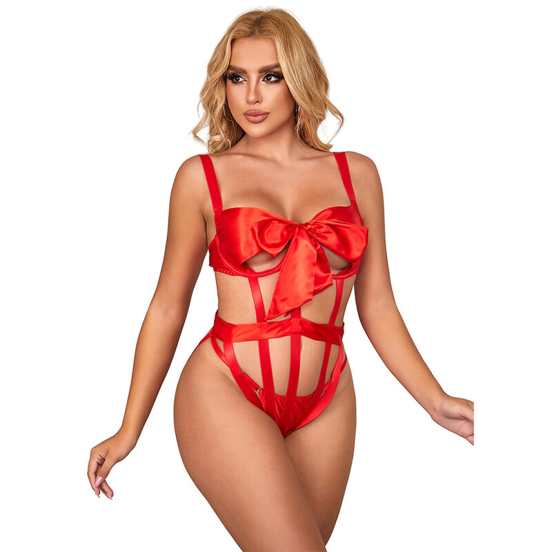 Subblime - 954475 body sexy calado con lazo rojo l/xl