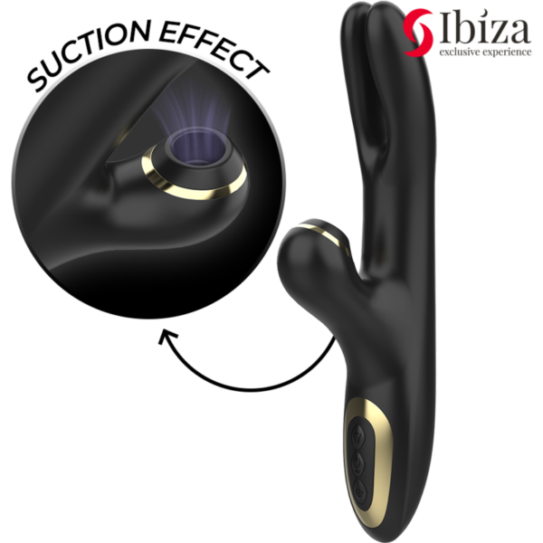 Ibiza - vibrador hi-tech rabitt por ondas clitoriales y doble pinching negro