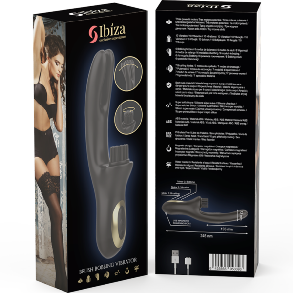 Ibiza - vibrador hi-tech rabitt brushing multi celdas clitoriales y doble wave
