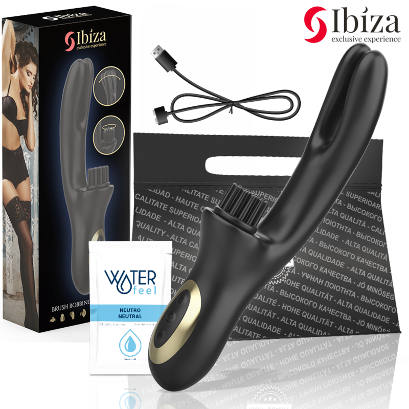 Ibiza - vibrador hi-tech rabitt brushing multi celdas clitoriales y doble wave