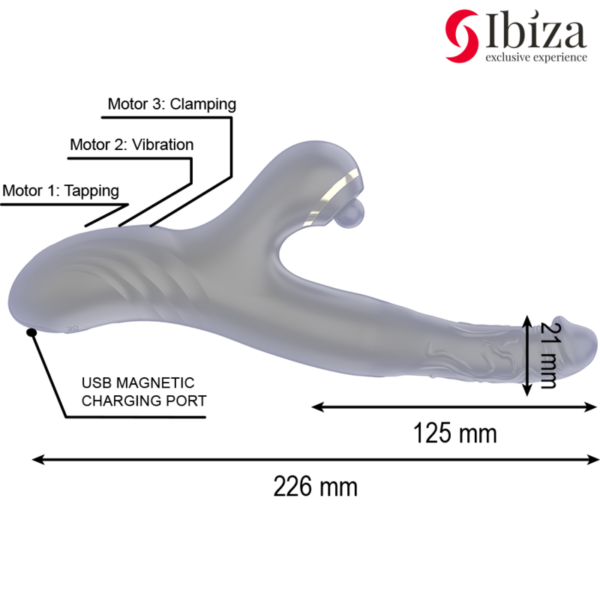 Ibiza - vibrador hi-tech rabitt clitorial potente y doble wave two dragons