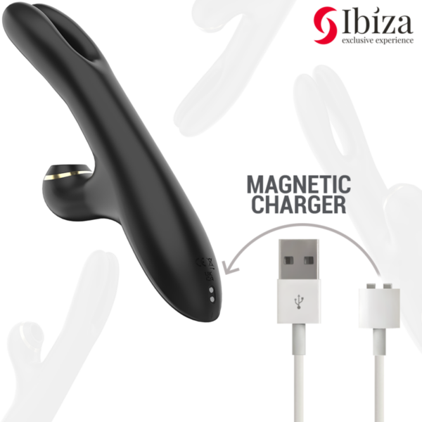 Ibiza - vibrador hi-tech rabitt por ondas clitoriales y doble pinching negro